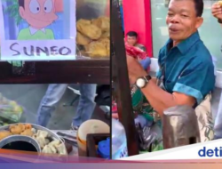 Ngakak! Penjual Bakso Ini Mirip Karakter Suneo ‘Doraemon’