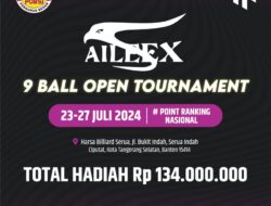 PB POBSI x Harsa Gelar Aileex 9 Ball Open Tournament Ke Tangerang Selatan