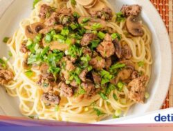 Resep Spaghetti Daging Cincang dan Jamur yang Gurih Enak Untuk Makan Malam