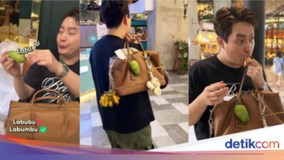 Kocak! Edric Tjandra Pakai ‘Bag Charm’ Terong hingga Merica Sachet